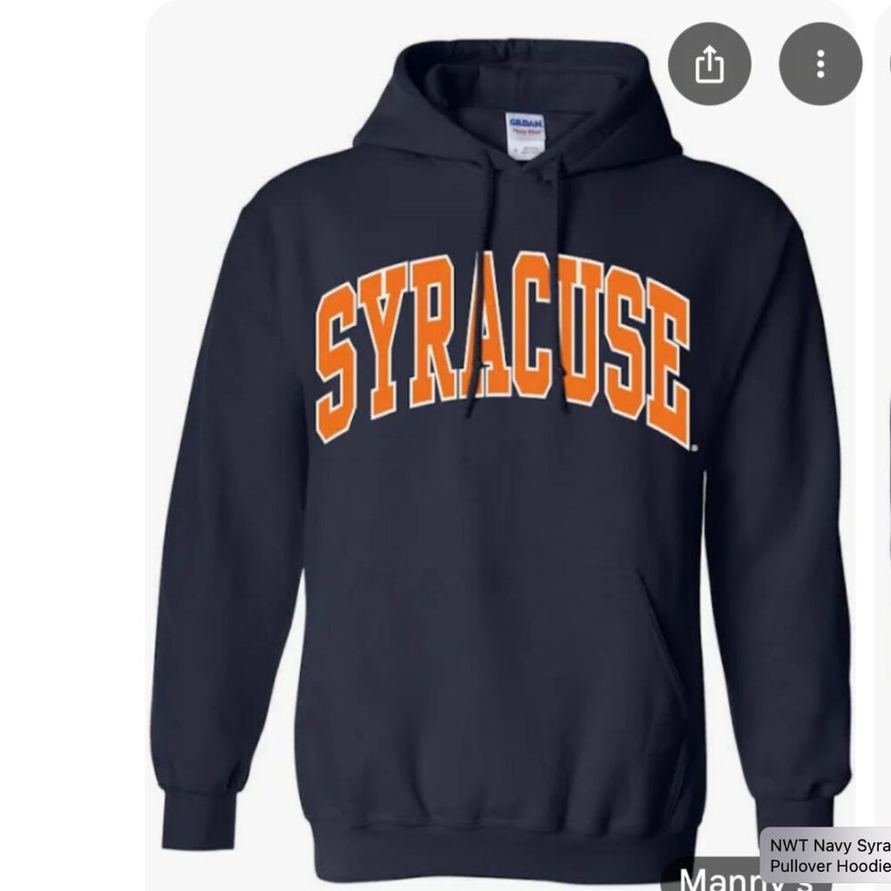NWT Navy Syracuse Orange Basic Arch Pullover Hoodie size small